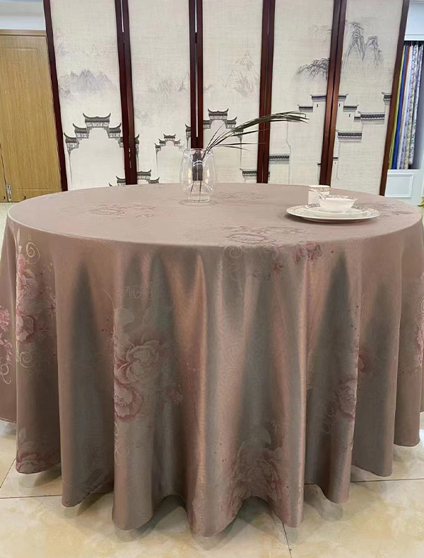 金咖色印花桌布